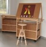 The stool in solid beech