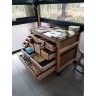 Ychoux meuble atelier couture 12 tiroirs ouverts