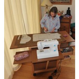 Small sewing workshop furniture, cutting table and drawers