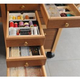 Sewing tool storage drawers