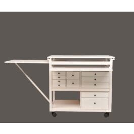 White Couture workshop cabinet open top 11 drawers black lenses