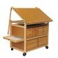 Art studio furniture with open solid front side drawer