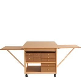 front view of sewing cabinet, solid wood and MDF