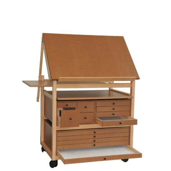 Natural wood finish artist's studio unit