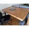 Bureau assis-debout avec tiroirs bois massif