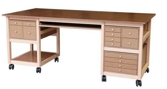 Office unit with 14 drawers and shelf