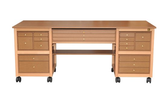 Office unit with 19 drawers and tray under the drawers