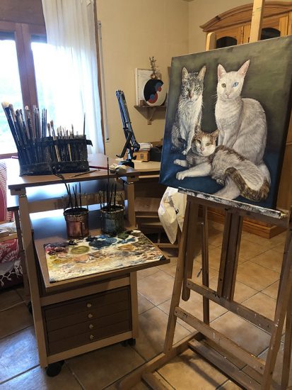 Oil painting Artist’s Studio Unit Tuixent Spain