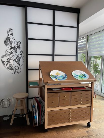 furniture japanese painting elisabeth paris