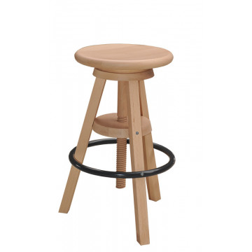 The stool in solid beech...